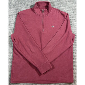 Vineyard Vines Men's Large 1/4 Zip Pullover Maroon Whale Logo Embroidered